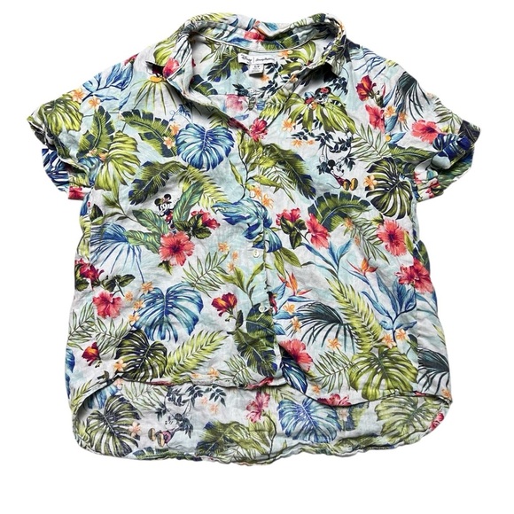 Tommy Bahama Disney Jungle Jubilee Women’s Shirt Size S Linen Button Up Hawaiian - Picture 1 of 6